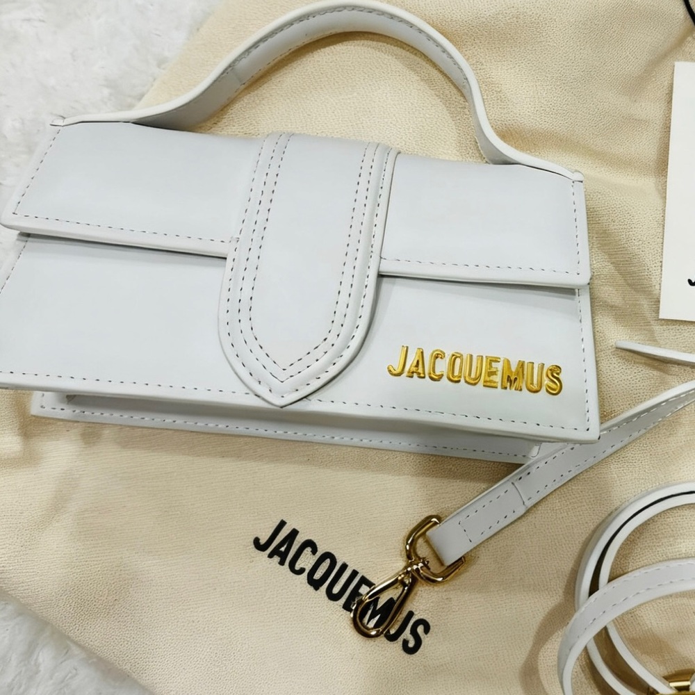 Jacquemus White Mini Bag with Gold Accent